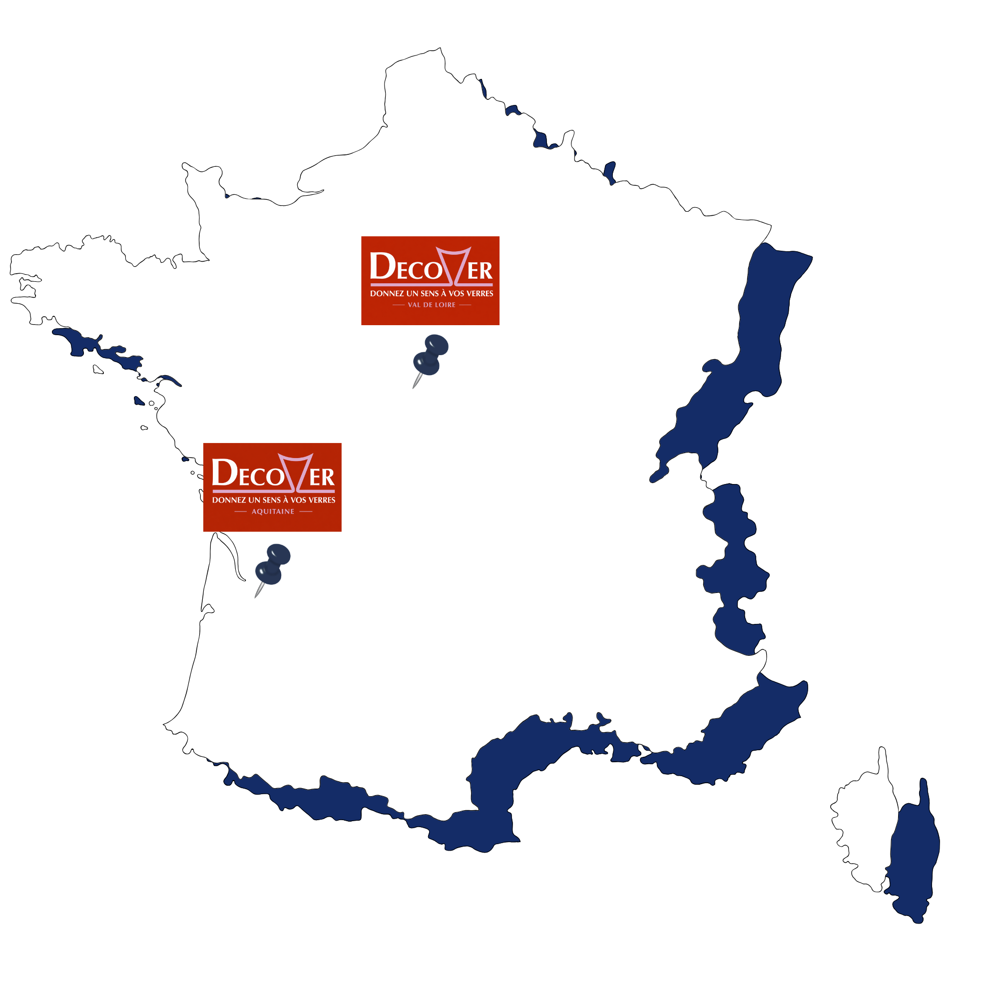 Carte Decover France Val de Loire et Aquitaine